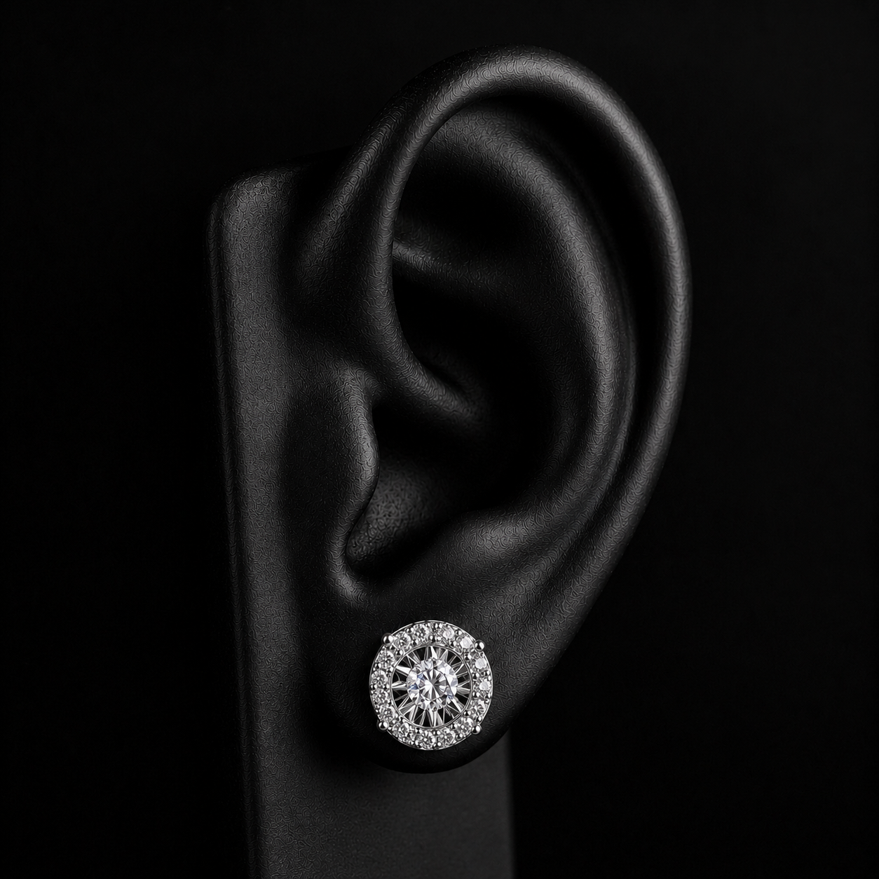 Pendiente Moissanita Ojo 6.5 mm