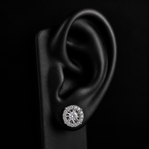 Pendiente Moissanita Ojo 6.5 mm