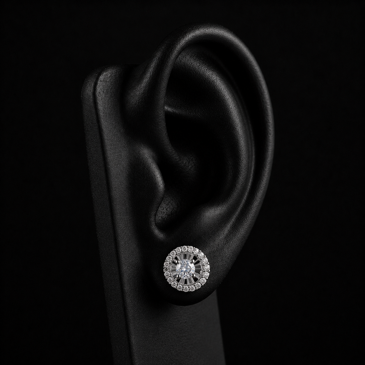Pendiente Moissanita Ojo 6.5 mm