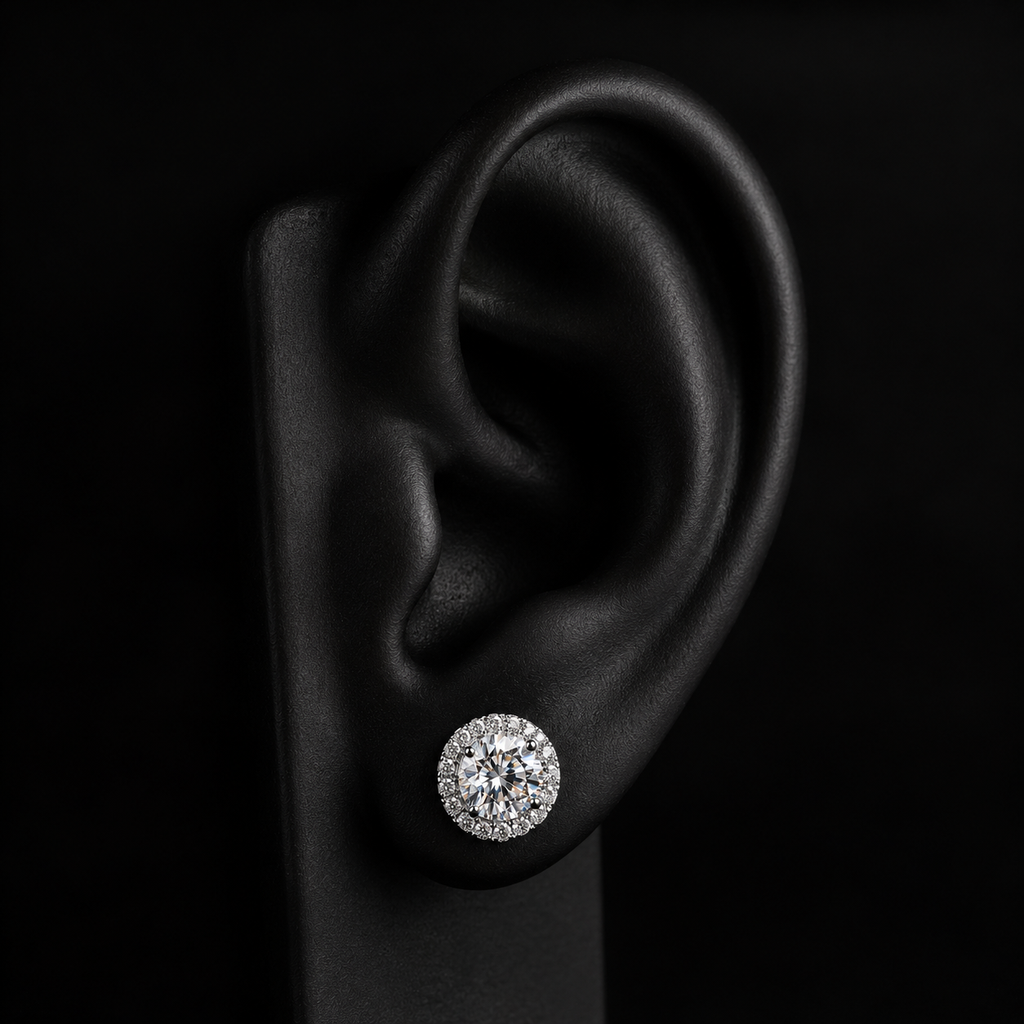 Pendientes Moissanita VVS 6.5 mm