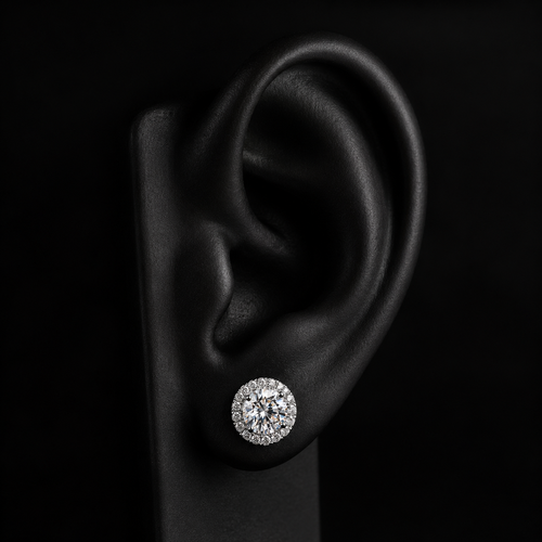 Pendientes Moissanita VVS 6.5 mm