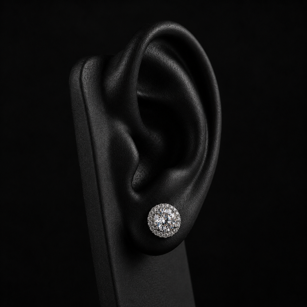 Pendientes Moissanita VVS 6.5 mm