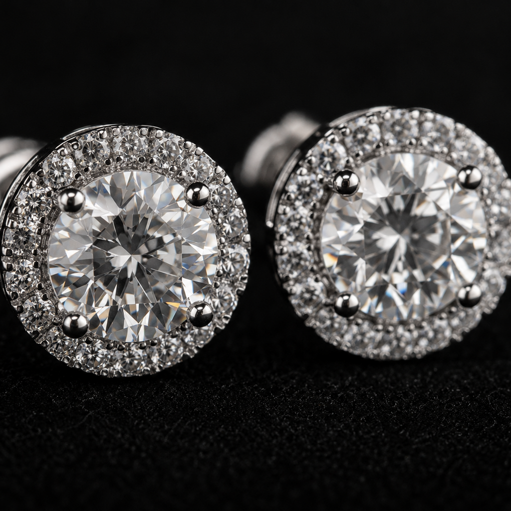 Pendientes Moissanita VVS 6.5 mm